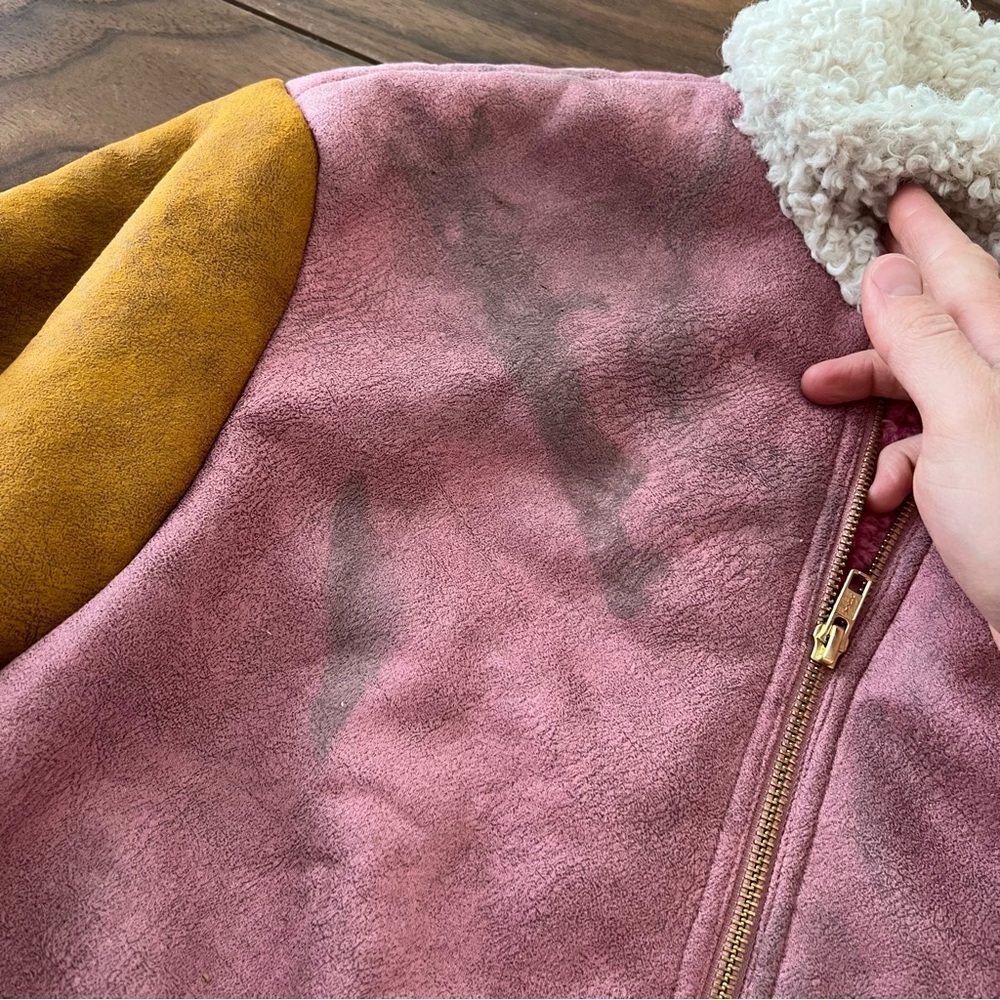 ANTHROPOLOGIE HUTCH faux suede Colorblock bomber Jacket - Picture 4 of 9